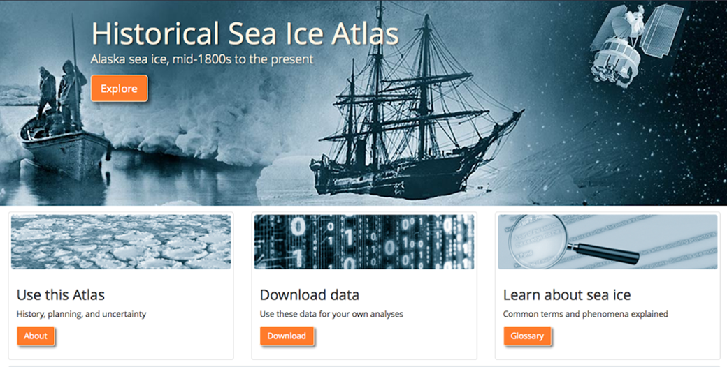 Screen grab from Historical Sea Ice Atlas website.